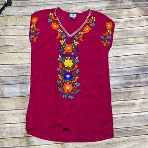 South Main Floral Embroidered Mini Dress